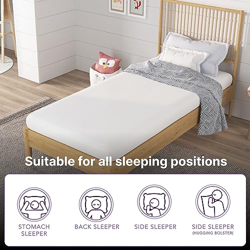 5 Inch Twin Memory Foam Mattress - Medium Feel, CertiPUR-US, Bed in a Box, Breathable Cover - White