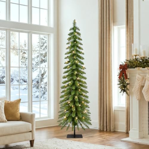 6ft Pre-Lit Artificial Alpine Christmas Tree with Clear Lights