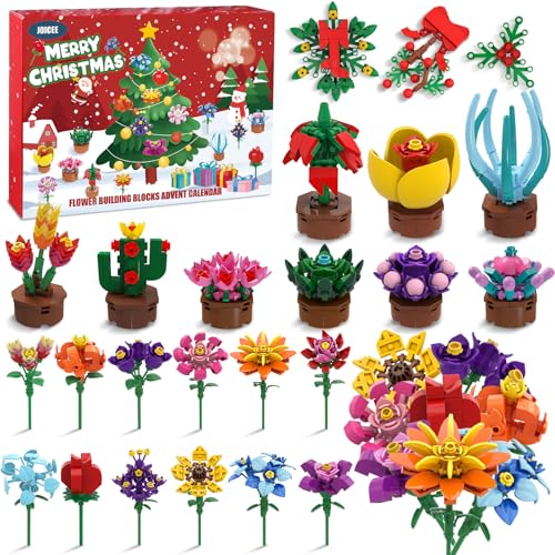 JOICEE Floral Building Blocks Advent Calendar 2026 Christmas Gift for Kids