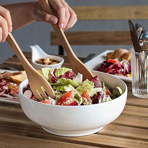 DOWAN 90 OZ (9.5 Inch) Large Serving Salad Bowl for Entertaining, Pasta, Soup, White