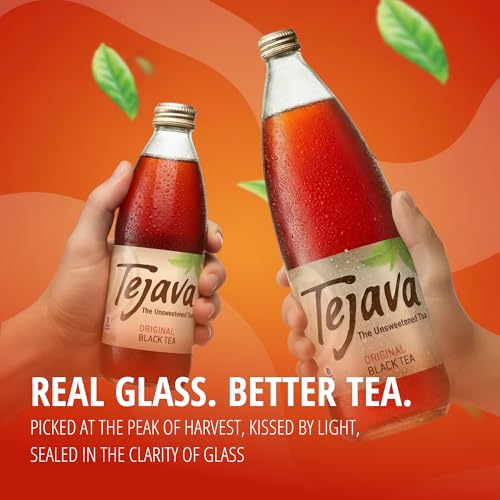 Black Iced Tea Pack - Unsweetened Ready-to-Drink 1L Bottles, 12 Pack - Original Black Tea Variation