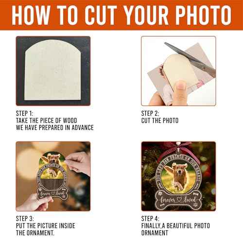 Dog Photo Frame Memorial Christmas Ornaments 2025 - Forever in Our Hearts, Remembrance, in Memory Gifts for Loss of Dog - Pet Loss, Pet Sympathy Personalized Picture Ornaments for Christmas Tree