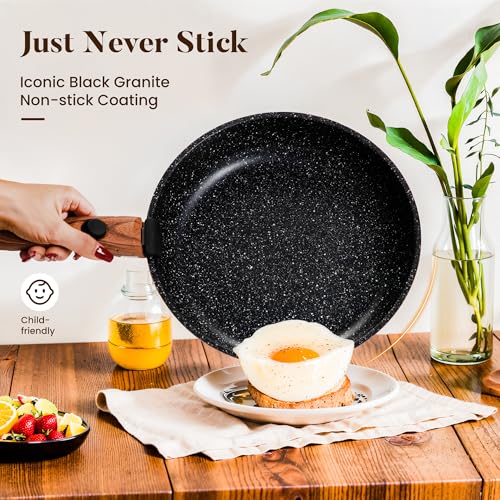 Kitchen Academy Black Removable Handle Induction Cookware Set - 10 Piece Non-Stick Pots & Pans for RV & Camping