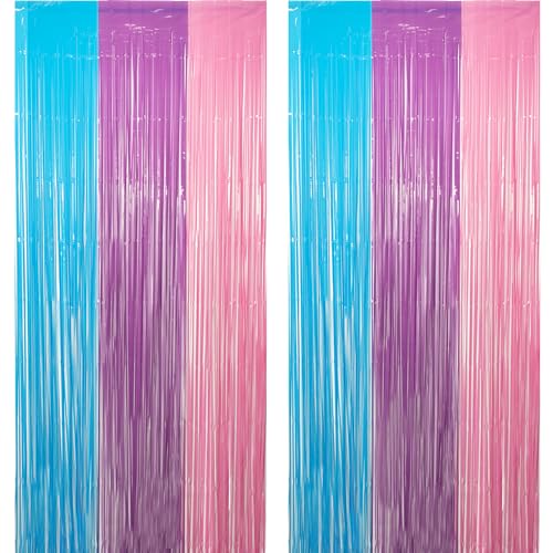 Black Tinsel Backdrop Curtain - GREATRIL Tinsel Curtain Party Backdrop Streamers for Wizard Birthdays/Stranger Theme/Doorway/Halloween Decorations Party - 2 Packs