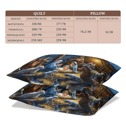 Delerain Twin Comforter Set with Nativity Scene - 3-Piece Microfiber Bedding for Boys and Girls