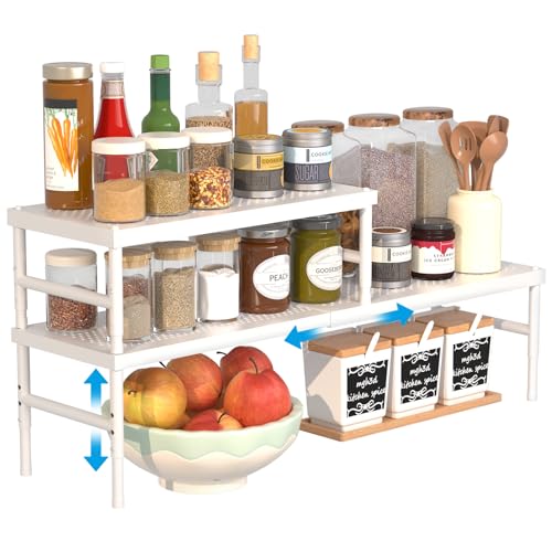 2 Pack Expandable adjustable stackable kitchen cabinet