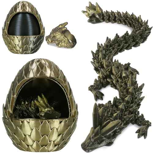 iBuddy 3D Printed Dragon Eggs, Surprise Dragon Eggs Fidget Toys for Kids, Articulated Crystal Dinosaur Fidget Toy for Kids, Birthdays, Halloween Christmas Decorations Gifts for Girls Boys