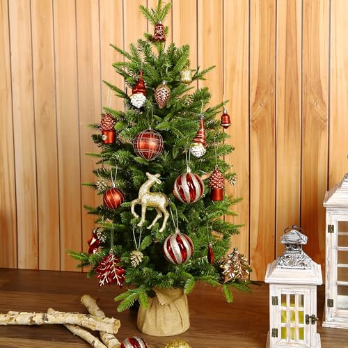 Christmas Decorations Set 103pcs Shatterproof Plastic Ornaments with Gnome Balls for Xmas Tree