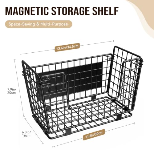 Magnetic Fridge Shelf Organizer 3 Pack Black - Fruit & Vegetable Storage