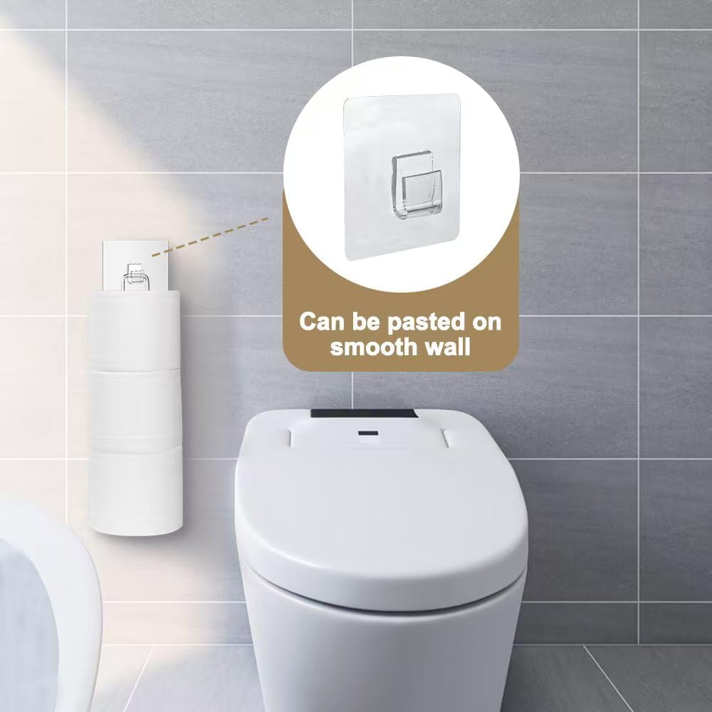 Skiennix Toilet Paper Holder - Wall-Mounted Organizer with Storage for 3 Rolls - Black Stainless Steel
