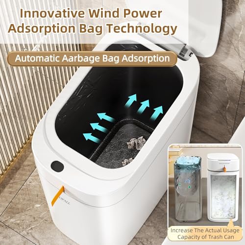 Automatic Motion Sensor Trash Can with Lid - 3.5 Gallon, Touchless & Rechargeable