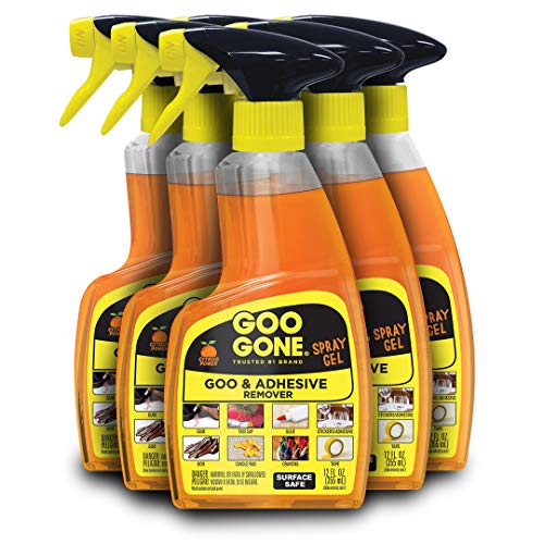 Goo Gone Spray Adhesive Remover Gel 12 Fl Oz Pack of 6 - Removes Glue Stickers Tape Residue Grease Wax