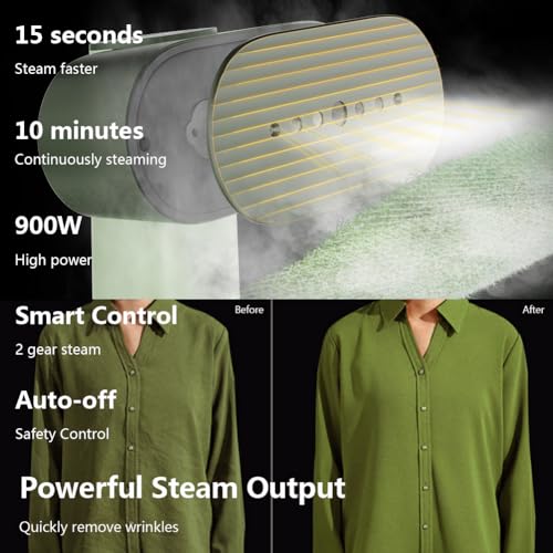 Nesugar G6 Pro Handheld Clothes Steamer - Green, Travel & Home Use, Auto Shut-Off, Fast Heating