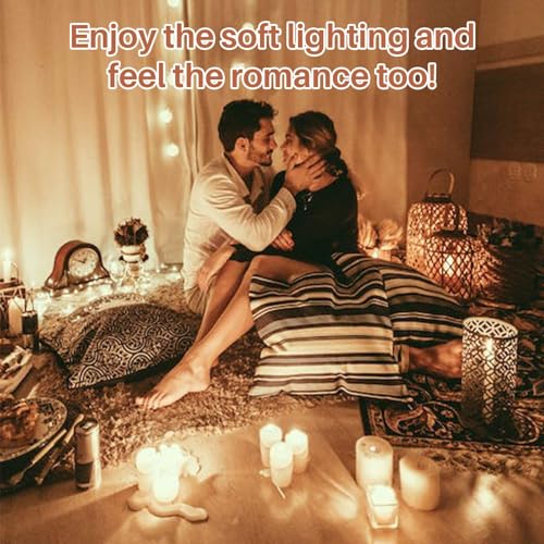 Tealight Candles - Tea Lights Candles Unscented Tea Tree Lights Mini Votive with Cotton Wick for Decorating Home,Pool,Shabbat,Wedding,Emergencies,Christmas,Halloween,Parties, Spas