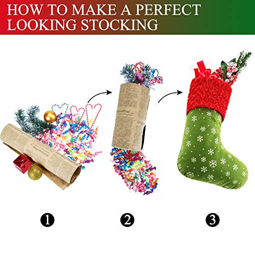Syhood 12 Pieces 9 Inch Christmas Mini Stockings Bulk, 4 Styles Red Green White Xmas Stockings