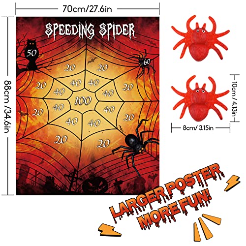 Halloween Dart Board Game for Kids Family, Throw Spider on the Web,