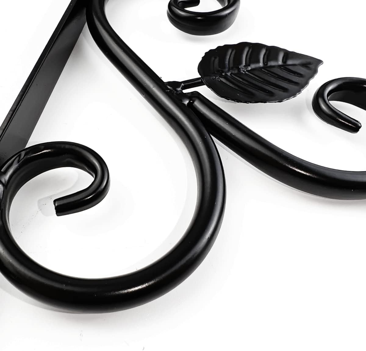 TIHOOD Wall Hook Plant Brackets - Durable Metal Iron Hangers for Outdoor Decor | Black, 2PCS