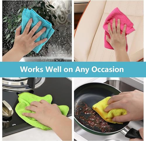 Multicolor Microfiber Cleaning Cloths Set - 150 Pack, 11.5x11.5 Inches
