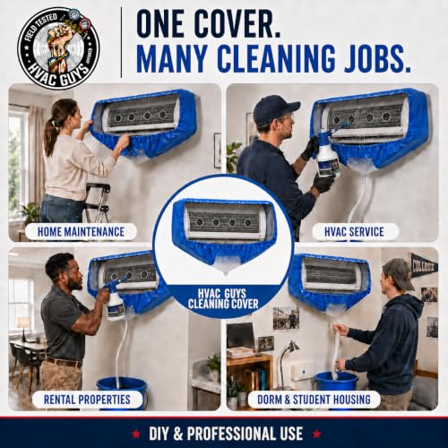 Leak Saver Small Mini Split Cleaning Kit for 27-35 Inch Units Waterproof Cover