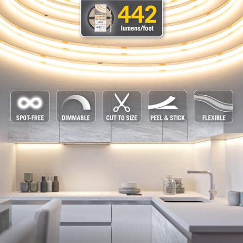 Armacost Lighting RibbonFlex Pro 24V LED Strip Light Tape 3000K Soft White, 32.8 ft, 442 Lumens/Ft