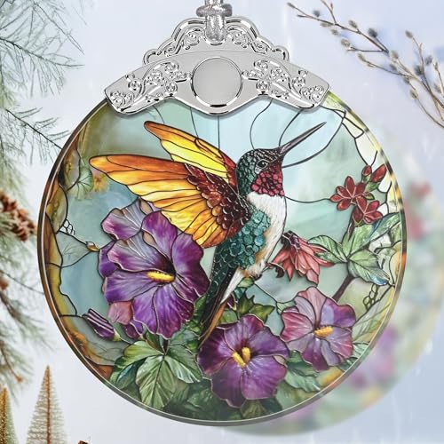 Stained Glass Suncatcher Ornament - Hummingbird Christmas Decorations