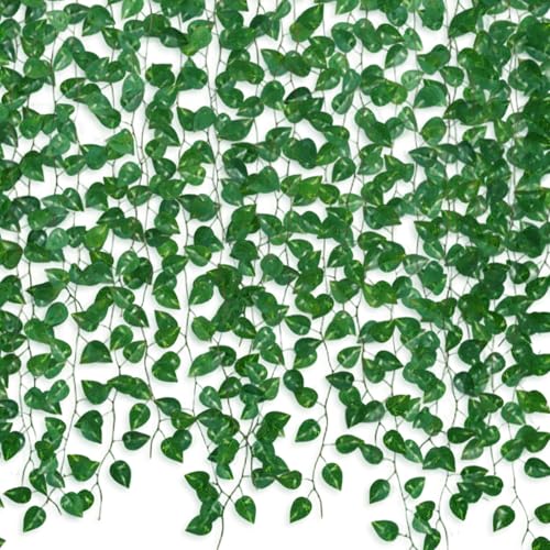 12 Pack 86Ft Fake Plants Artificial Vines for Room Decor, Faux ivy Greenery Garland for Home teen girls bedroom living Aesthetic Farmhouse Dorm Wall Decoration, Wedding Easter Christmas Party Gift