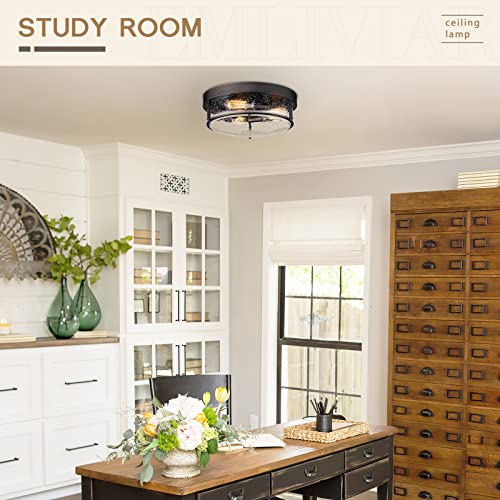 Farmhouse Ceiling Light Fixture - Oil-Rubbed Bronze, 15 Inch, 3-Light Outdoor Indoor