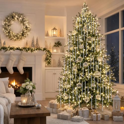 Crystal Icicle Christmas Ornaments - 100 Pack, 6 Inch Holiday Decor