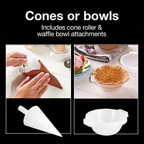 Proctor Silex Waffle Cone and Ice Cream Bowl Maker with Browning Control