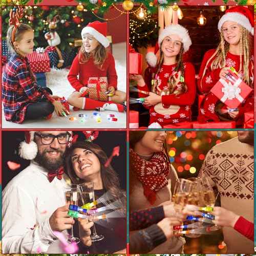 BABORUI Christmas Finger Lights, 16Pcs Christmas Party Favors for Kids, LED Xmas Lights Goodie Bag/Basket Stuffers, Non Candy Xmas Gifts Classroom Prizes Party Supplies