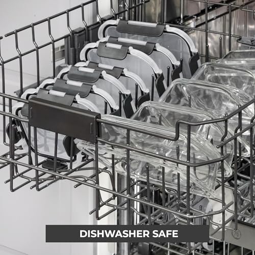 Freshware One Size Glass Food Storage Containers with Lids, 12-Pack, Leak-Proof Kitchen Meal Prep