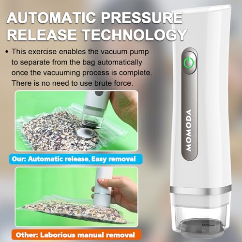 MOMODA Vacuum Sealer Set - Reusable BPA-Free Food Storage Bags & Jar Attachments