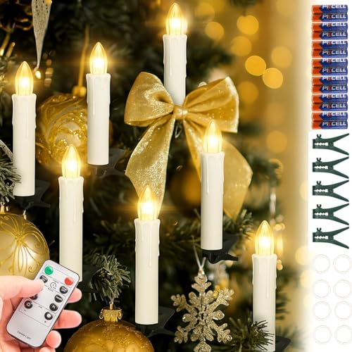 Koopower 30 LED Candles with Timer & Batteries for Christmas Tree