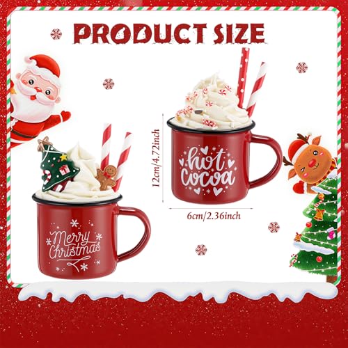 Jingmore 2 Pcs Christmas Coffee Bar Decor with Faux Whipped, 2.4 x
