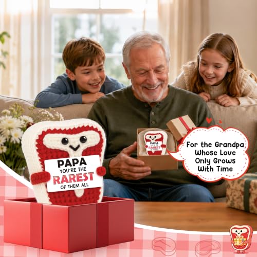 EnjoyVita Papa Gifts for Grandfather from Granddaughter - Crochet Steak Keepsake