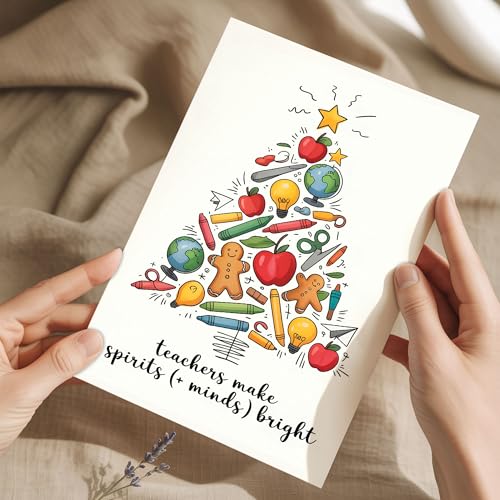 Podagree Teacher Christmas Card XS4 Spirits Bright - Classroom Thanks Gift
