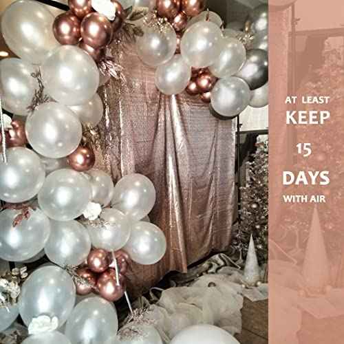 Fayoo White Balloons, 12 Inch White Metallic Balloon Party Decoration for Baby Shower, Christmas Decorations, Birthdays, Bridal Shower, Valentine¡¯s Day, Graduation 100 Pcs 3.2g