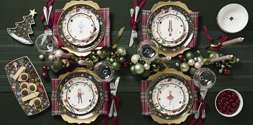 Lenox Nutcracker Ballet Porcelain Christmas Dinner Plate Set for 4 - Holiday Holiday Tableware