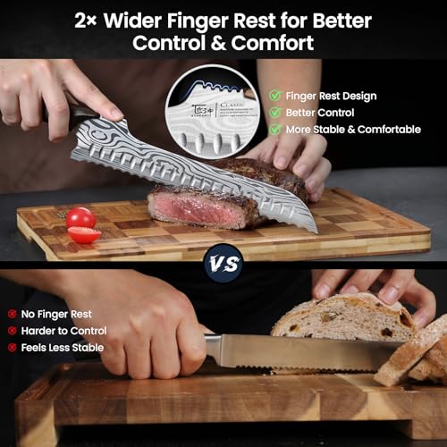 Offset Bread Knife 10.5 Inch - Upgraded Serrated Slicing Tool for Homemade Bread
