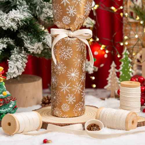 Velvet Ribbon Set 3/8" Wide 3 Rolls * 5Yd Wooden Spool Fabric Trim for Christmas Decoration Handmade Craft Ornaments Gift Wrapping Decoration Party Wedding Arts Crafts£¨Blue & Beige£©
