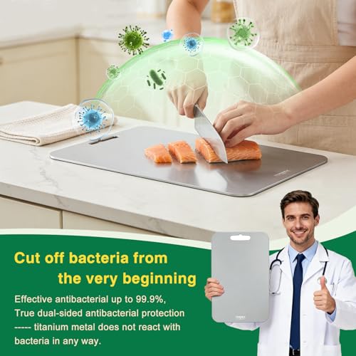 Titanium Cutting Board Set of 3 - 18 x 12 Inches, Food-Grade, Double Sided Kitchen Chopping Boards