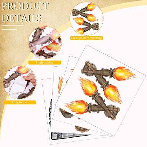 Zonon 11 Pcs Medieval Scene Setter Set Window Torch Props Plastic Brick Tablecloth Knight Themed Castle Decorations Medieval Party Decorations for Party Accessory(Dazzling Window)