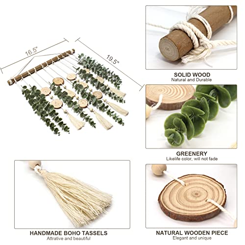Artificial Eucalyptus Wall Decor – Faux Greenery Plants for Rustic Boho Bedroom Kitchen Bathroom