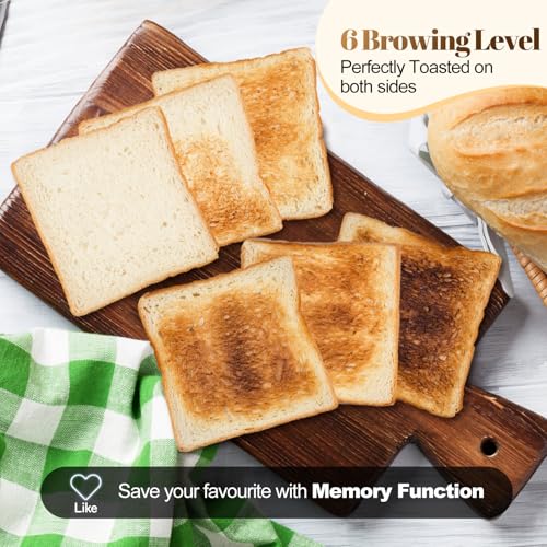 Tesslux 4-Slice Touchscreen Toaster - Wide Slot, 1300W, White - Variation