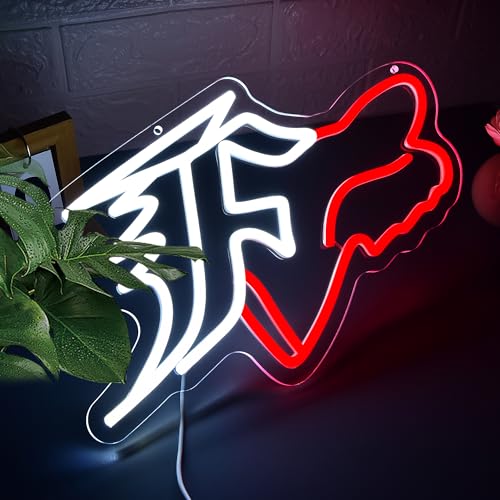 DYUAI Red-Fox Race Car Neon Sign Wall Decor for Man Cave & Gaming Room