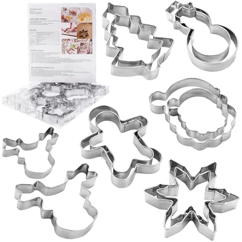 MrCookie 4" Large Christmas Cookie Cutters Set,Thickened Stainless