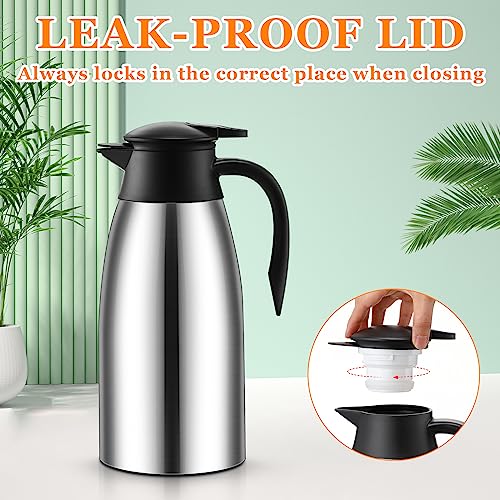 Insulated 68 oz Stainless Steel Coffee Carafe Set - Silver, 2 Pieces