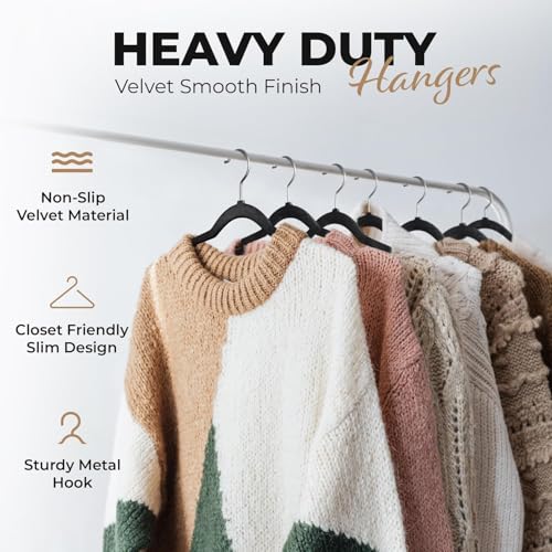 Black Velvet Hangers 200 Pack Slim Space Saving Clothes Suit & Dress Organizers
