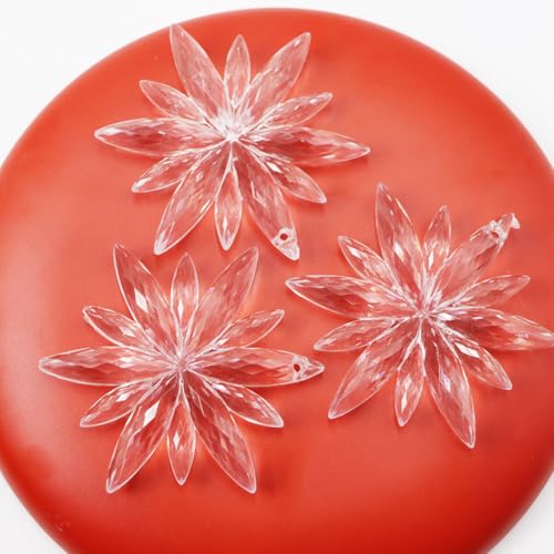 6 Pcs Acrylic Snowflake Christmas Ornaments - Transparent Holiday Tree Decorations