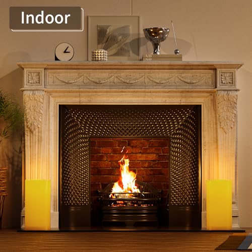 CAMCLIM 12" Flameless Outdoor Candles Set of 2 – Ivory Variation